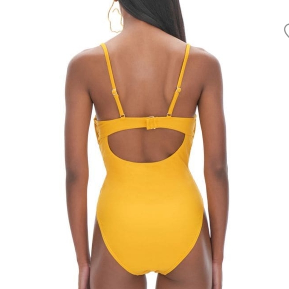 Andrea Iyamah Tiaca One-piece Swimsuit Cut-out Sunshine Yellow size M - Picture 9 of 11
